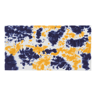 Toalla de playa de algodón con estampado Tie & Dye Azul marino vista frontal