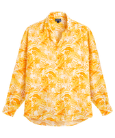 Camisa de viscosa con estampado Tahiti Flowers para mujer Maiz vista frontal