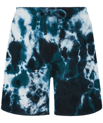 Women Terry Shorts Rough Ocean Tie & Dye Emerald front view
