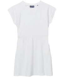 Robe fille Uni Blanc vue de face