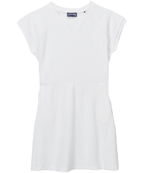 Girls Dress Solid White front view