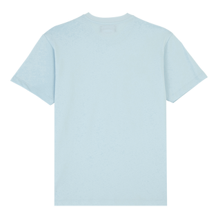 Men Cotton T-Shirt Surf and Mini Moke Sky blue back view
