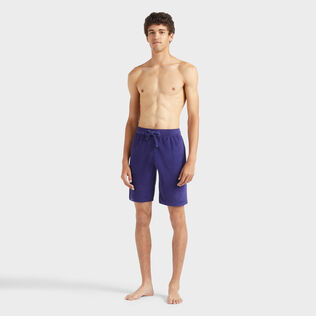 Terry Bermuda Shorts Solid Midnight front worn view