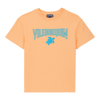Boys Organic Cotton Gomy Logo T-shirt Fluo fire front view
