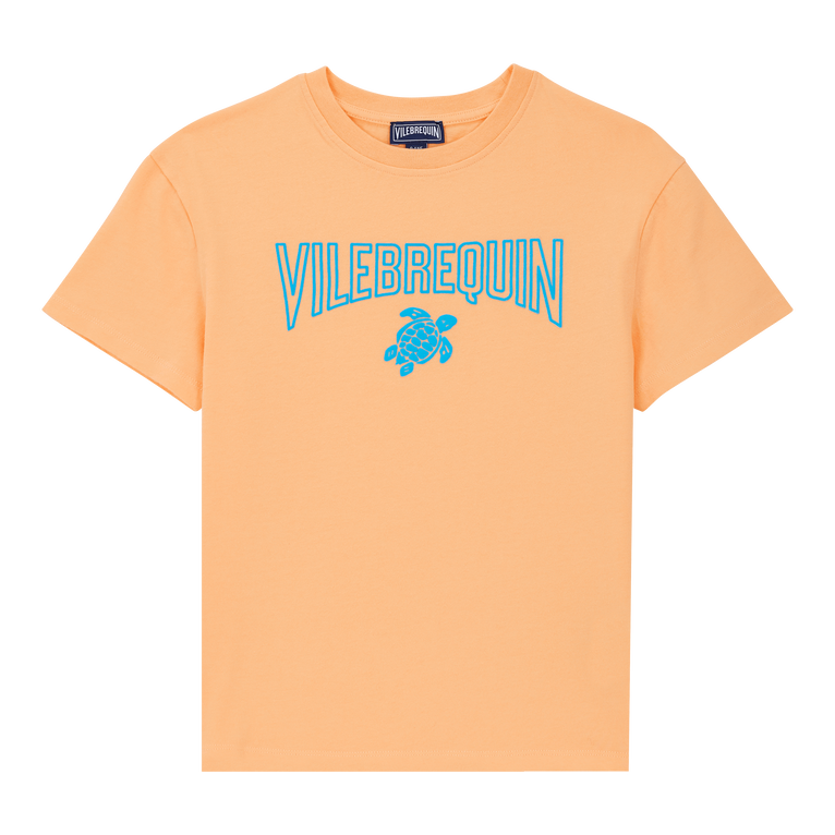 T-shirt En Coton Organique Logo Gomme Garçon - Gabin - Orange