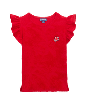 Top en tejido terry para niña Lipstick vista frontal