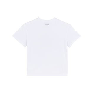 Girls Organic Cotton T-shirt Tribal Turltes White back view