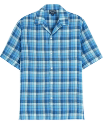 Hombre Autros Gráfico - Camisa de bolos con estampado Checks para hombre de Vilebrequin x The Beach Boys, Azul marino vista frontal