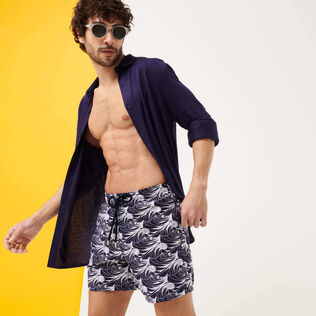 Men Swim Shorts Embroidered Waves - Limited Edition Sapphire details view 3