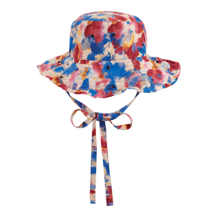 Girls Vicose Beach Hat Flowers in the Sky Palace back view