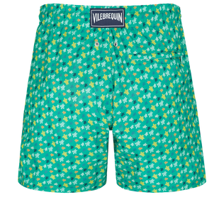 Men Swim Shorts Ultra-light and Packable Micro Ronde Des Tortues Rainbow Tropezian green back view