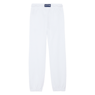 Boys Cotton Jogger Pants Solid White back view