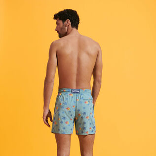 Men Swim Trunks Embroidered Piranhas - Limited Edition Foam back worn view