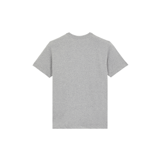 T-shirt contrasté en coton logo en gomme Gris chine vue de dos