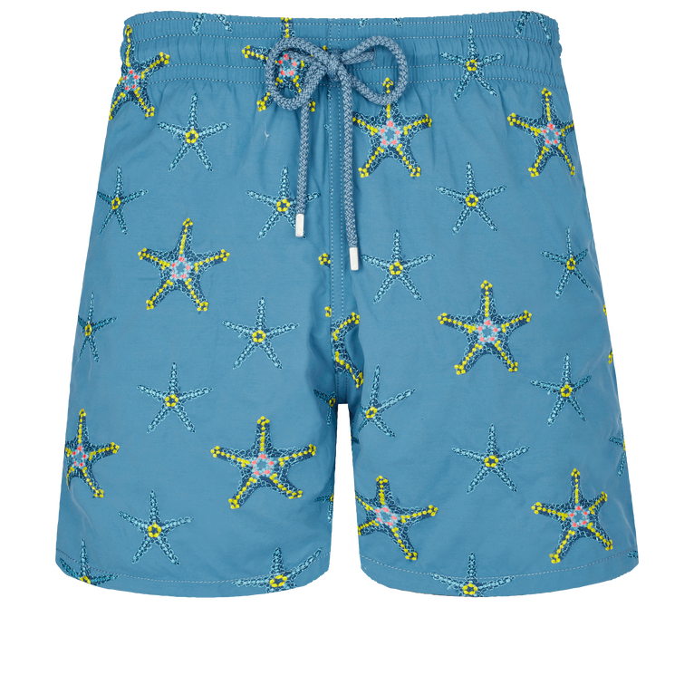 Men Swim Shorts Embroidered Starfish Dance - Swimming Trunk - Mistral - Blue - Size XXL - Vilebrequin