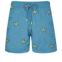 Men Swim Trunks Embroidered Starfish Dance - Limited Edition Calanque front view