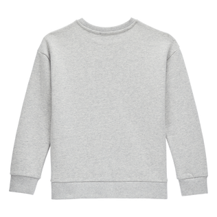 Sweatshirt mit Rundhalsausschnitt und Stickerei für Jungen Graumeliert Rückansicht