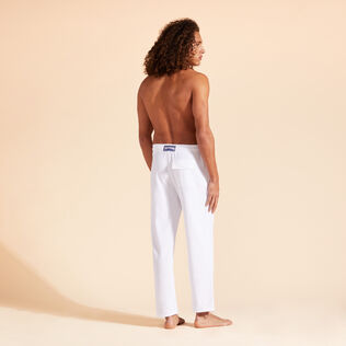 Men Pants Solid White back worn view