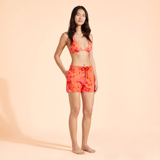 New Leopard 女士游泳短裤 Apricot 正面穿戴视图