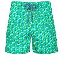 Men Swim Shorts Ultra-light and Packable Micro Ronde Des Tortues Rainbow Tropezian green front view