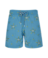 Men Swim Trunks Embroidered Starfish Dance - Limited Edition Calanque front view