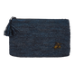 Bolsa de playa unisex de rafia Azul marino vista frontal
