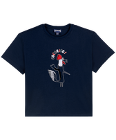 Boys Organic Cotton T-shirt Cocorico ! Navy front view