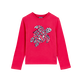 女童 Tribal Turtles 发泡印花长袖 T 恤 Gooseberry red 正面图