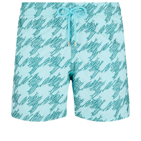 Men Embroidered Swim Shorts Fish Foot - Limited Edition Lagoon front view
