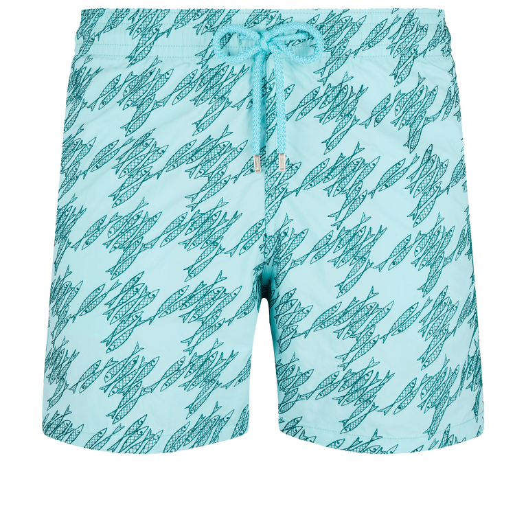 Men Embroidered Swim Shorts Fish Foot - Swimming Trunk - Mistral - Blue