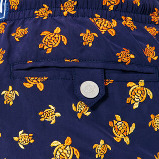 Men Embroidered Swim Trunks Micro Ronde Des Tortues - Limited Edition Navy details view 4