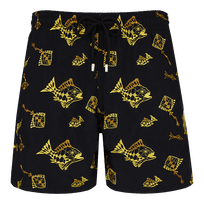 Men Swim Trunks Embroidered Vatel - Limited Edition Black front view