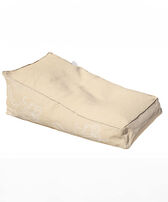 Raffia-effect beige Sun Lounger with octopus embroidery  – VBQ x MX HOME Beige front view