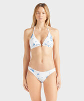 Women Halter Bikini Top Herbier Off white front worn view