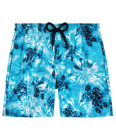 Boys Stretch Swim Shorts Starlettes and Turtles Tie Dye Azure front view