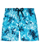 Boys Stretch Swim Trunks Starlettes and Turtles Tie and Dye Azure front view