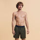 Maillot de bain en laine mérinos homme Bicolore Olive chine vue portée de face