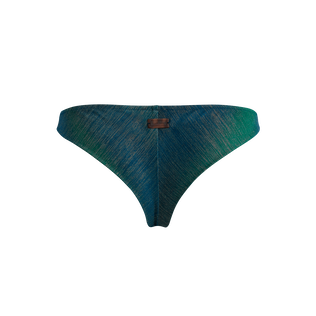Women Tanga Bikini Bottom Rainbow Disco green 后视图