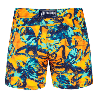 Men Stretch Swim Shorts Flat Belt Poulpes Tie and Dye Sun back view