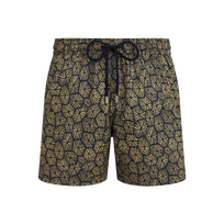 Men Stretch Short Swim Trunks Carapaces Navy front view