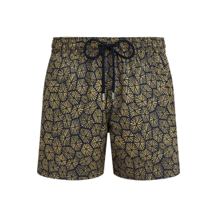 Men Stretch Short Swim Trunks Carapaces Navy front view