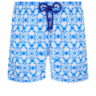 Bañador con estampado Ikat Medusa para hombre Blanco vista frontal