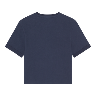 Camiseta corta con estampado Turtle y acabado brillante para niña Azul marino vista trasera