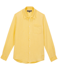 Men Linen Shirt Solid Genet front view