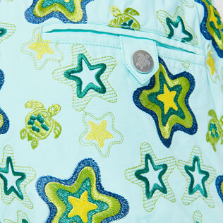 Herren Bestickte Bestickt - Stars Gift Badeshorts mit Stickerei für Herren – Limitierte Serie, Lagune Details Ansicht 4