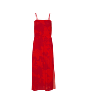Vestito lungo donna in viscosa Flower Power Lipstick vista frontale