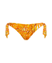 Women Side Tie Bikini Bottom Palm Leaves Mango front view