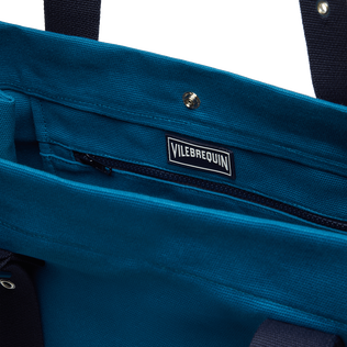 Big Cotton Beach Bag Solid Peacock details view 4