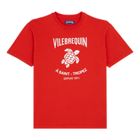 Gomy Baumwoll-T-Shirt mit aufgedrucktem Logo für Herren Mohnrot Vorderansicht