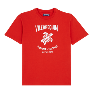 Gomy Baumwoll-T-Shirt mit aufgedrucktem Logo für Herren Mohnrot Vorderansicht